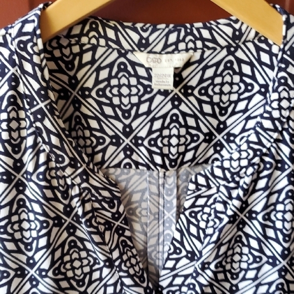 Cato Navy and White Tunic Top - Picture 5 of 13